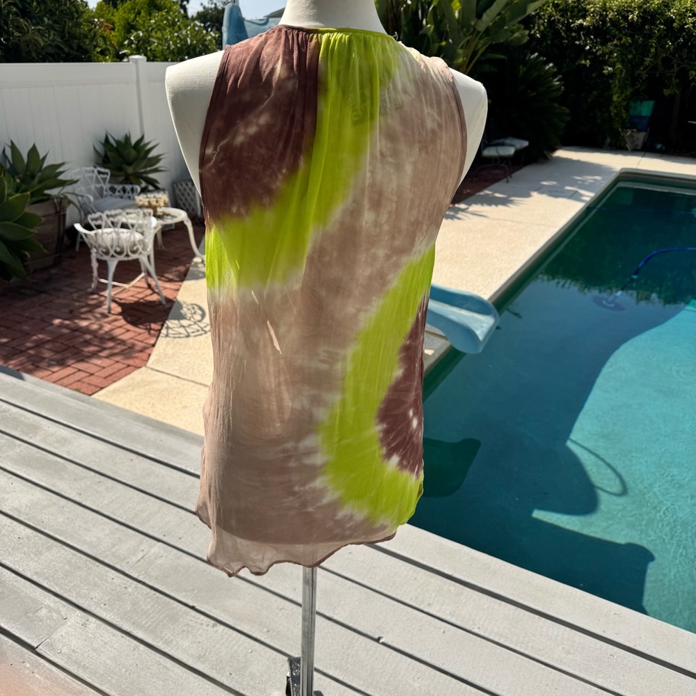 Young Fabulous & Broke Asymmetrical Tie-Dye Dress in Brown and Green - Picture 4 of 9